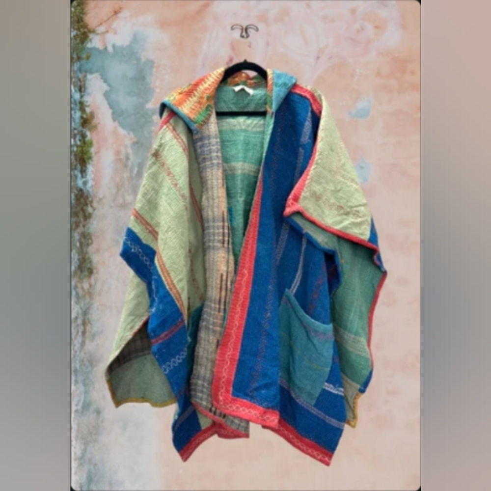 Kantha Bae Wanderlust Poncho | OS